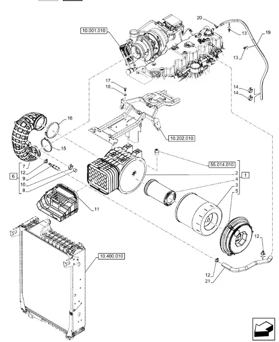 87517150 - Корпус фильтра возд. в сборе ДВС T7/Pm.